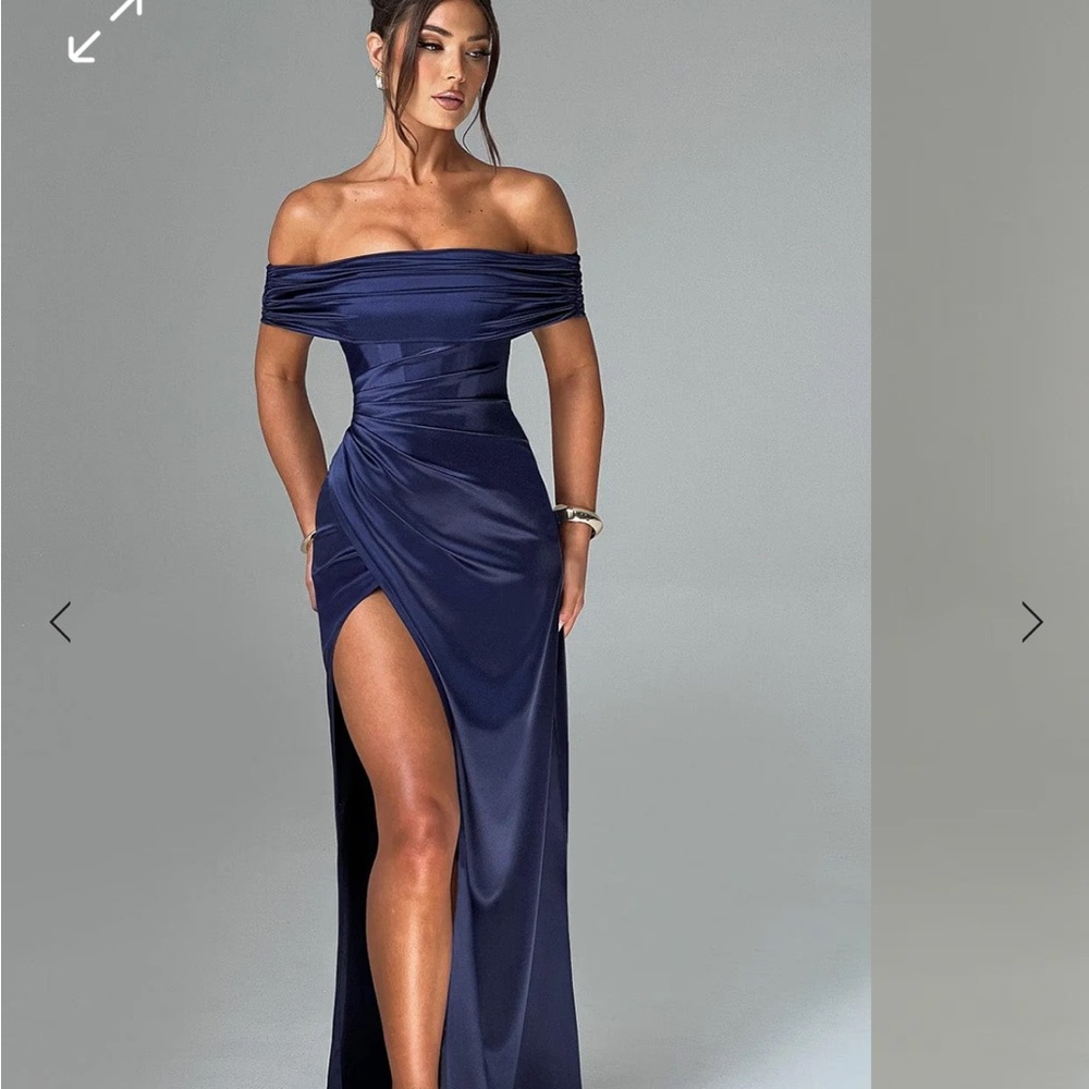 Baby boo navy prom dress